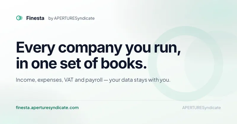 Finesta — Income, expenses, VAT & payroll for a group of companies